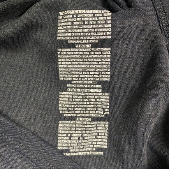 Big Bill FR 1/4 Zip Grid Fleece Pullover Men's Large Navy Quarter 16.4 Arc Rated - Picture 9 of 13